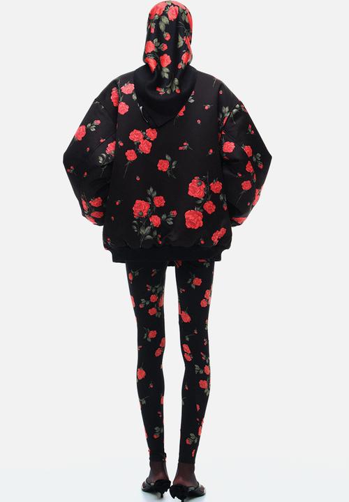 H&M - Magda Butrym H&M: Printed silk scarf - black roses