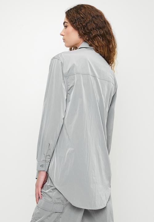 Reebok - Studio Style Button Down Shirt-Metallic Silver