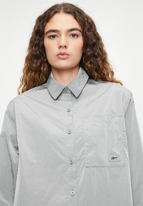 Reebok - Studio Style Button Down Shirt-Metallic Silver