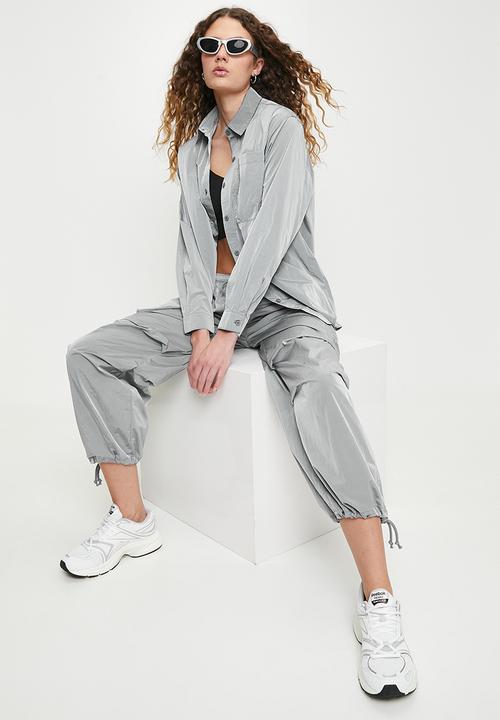 Reebok - Studio Style Button Down Shirt-Metallic Silver