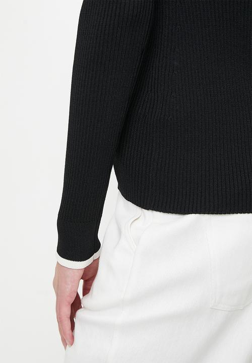 POLO - Wmn layla long sleeve knitted golfer - black