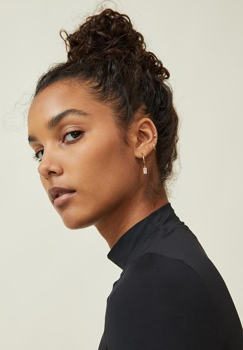 Rubi - 3 pack small earring- gold plated diamante