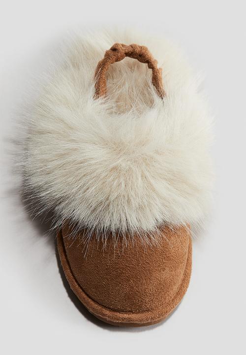 H&M - Fluffy-lined slippers - dark beige