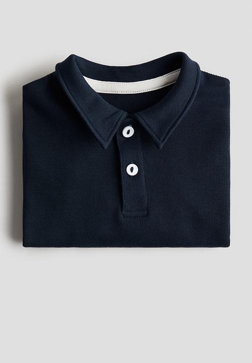 H&M - Long-sleeved polo shirt - navy blue