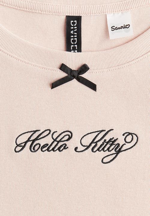 H&M - Printed t-shirt - light dusty pink hello kitty