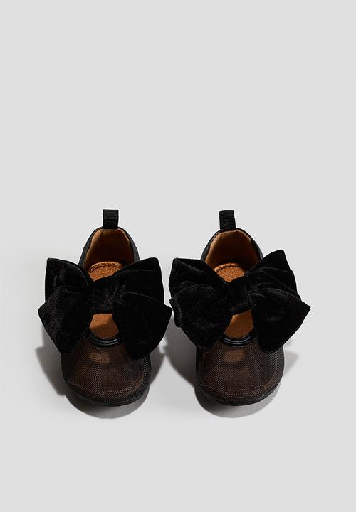 H&M - Velvet-bow ballet pumps - black