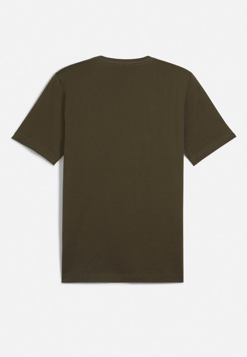 PUMA - ESS Small Logo Tee (S) M - Dark Olive