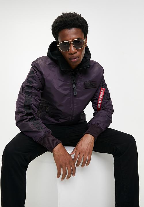 Alpha Industries - Detachable Hoodie Jacket - Plum
