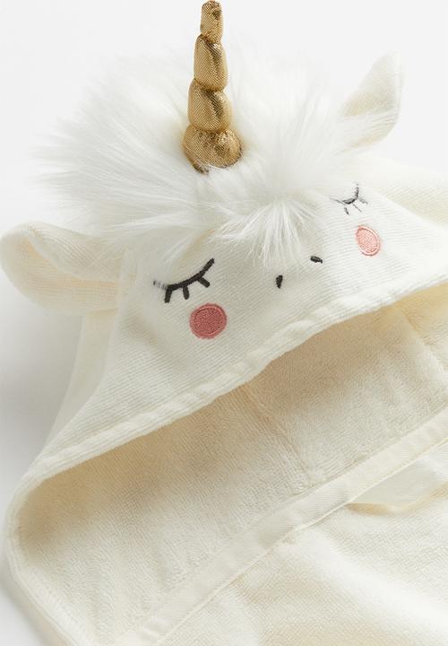 H&M - Hooded bath towel - white/unicorn