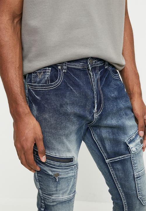 Valenta - Vussi Moto jeans - Dark Blue