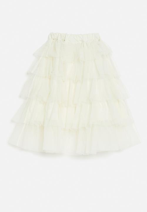Pop Candy - Tiered tutu skirt-white