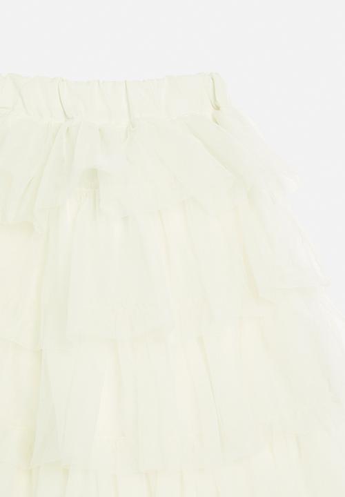 Pop Candy - Tiered tutu skirt-white