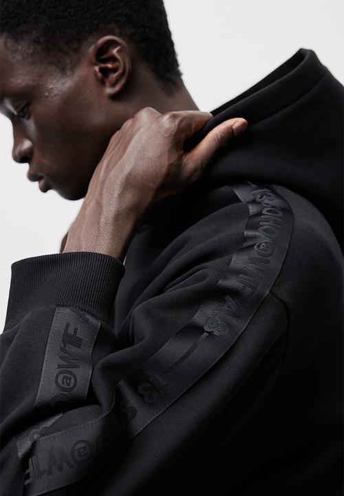 H&M - Loose fit hoodie with side stripes - black