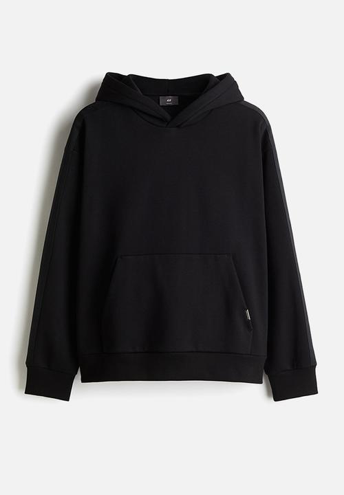 H&M - Loose fit hoodie with side stripes - black