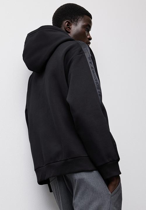 H&M - Loose fit hoodie with side stripes - black