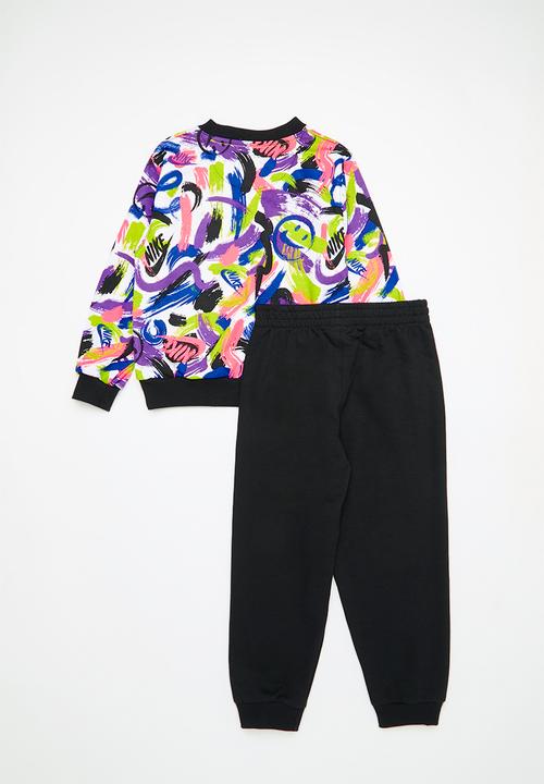 Nike - Nkb b nsw ey aop crew set - black