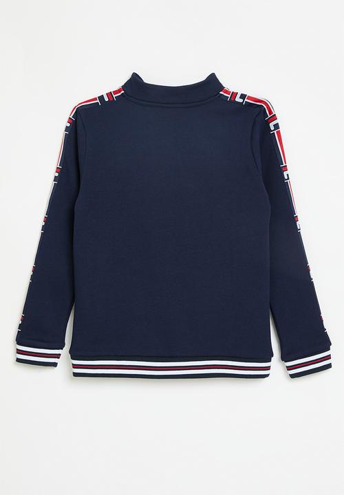 FILA - Foster 3/4 Zip Sweater-Fila Blue