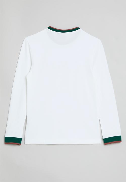 POLO - Boys kyle textured long sleeve tee - white