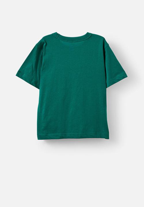 Cotton On - Jonny short sleeve graphic print tee - varsity green/swell seeker dino