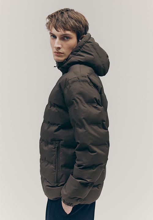 H&M - Regular fit puffer jacket - dark khaki green