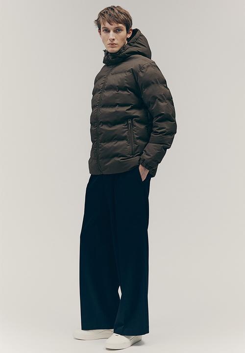 H&M - Regular fit puffer jacket - dark khaki green