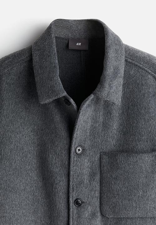 H&M - Regular fit brushed overshirt - dark grey