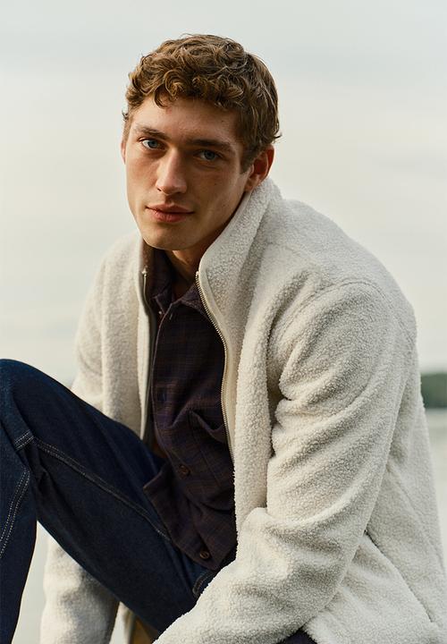 H&M - Regular fit teddy jacket - white
