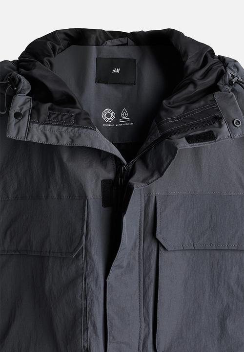 H&M - Loose fit water-repellent nylon jacket - dark grey
