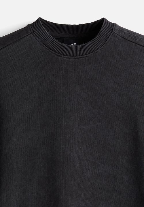 H&M - Oversized fit cropped t-shirt - vintage black