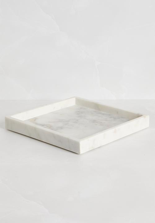Sixth Floor - Tira marble tray - White