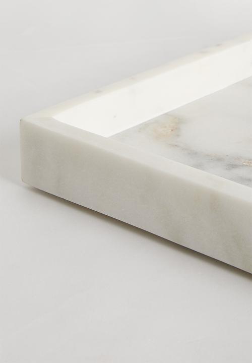 Sixth Floor - Tira marble tray - White