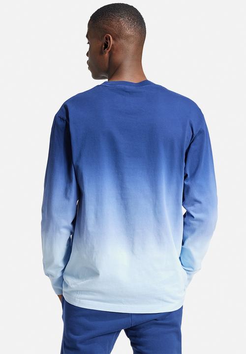 adidas Performance - ALL SZN French Terry Dip-Dye Long Sleeve Shirt - GLOBLU/DKBLUE