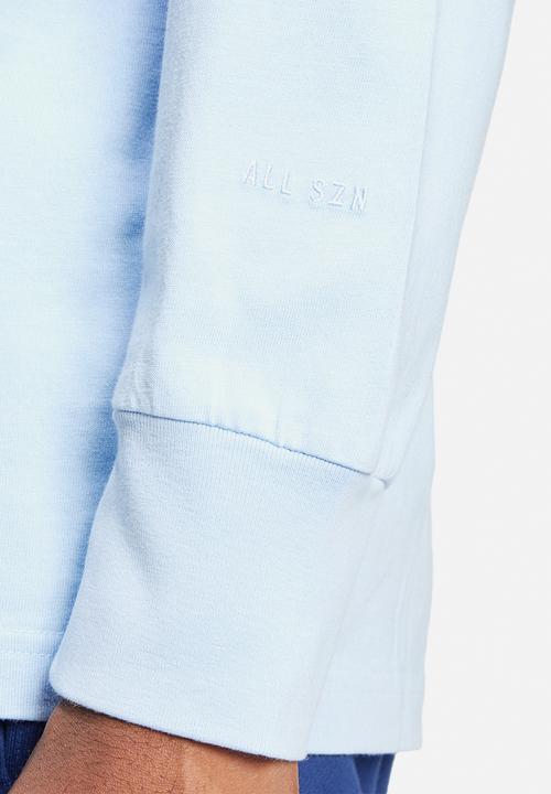 adidas Performance - ALL SZN French Terry Dip-Dye Long Sleeve Shirt - GLOBLU/DKBLUE