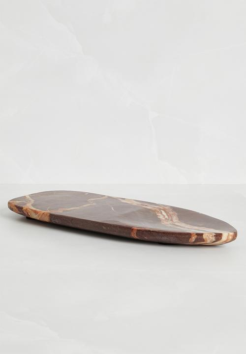 Sixth Floor - Lyle round marble platter - Choc