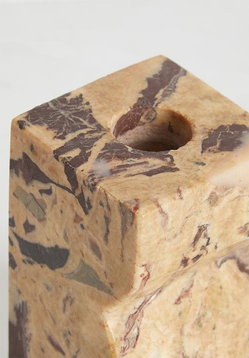 Sixth Floor - Irregular shaped Marble Candle Holder Set of 2