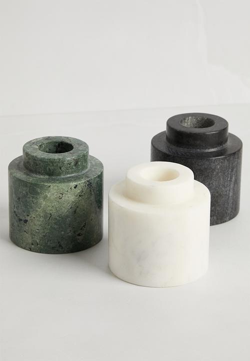 Sixth Floor - Stackable marble candle holder Set of 3