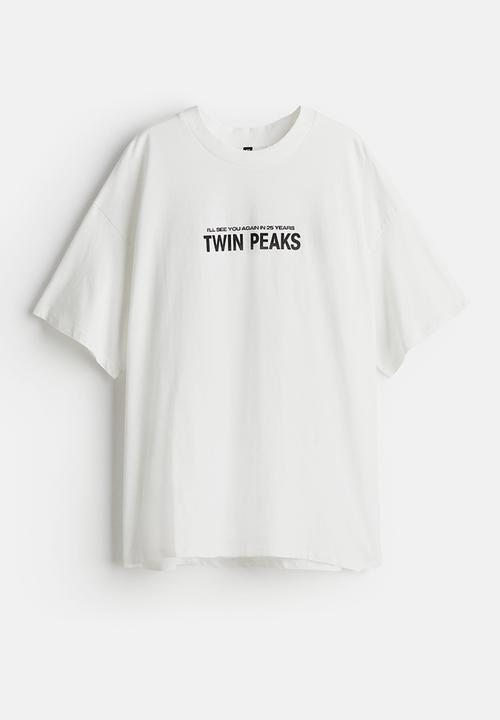 Oversized printed t-shirt - white/twin peaks - 1227727024