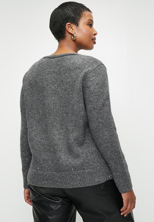 MANGO - Plus Sweater Edurne - Charcoal