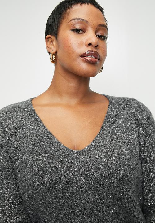 MANGO - Plus Sweater Edurne - Charcoal