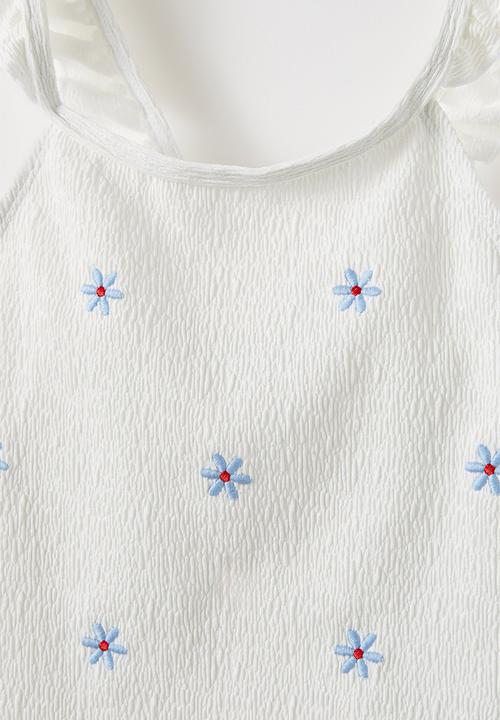 Cotton On - Heather one piece - vanilla crinkle/embroidered floral