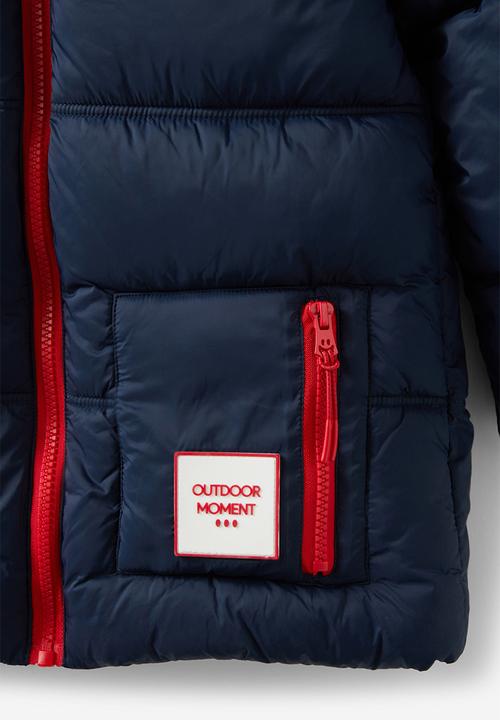 Cotton On - Tommy puffer jacket - squid ink/varsity red