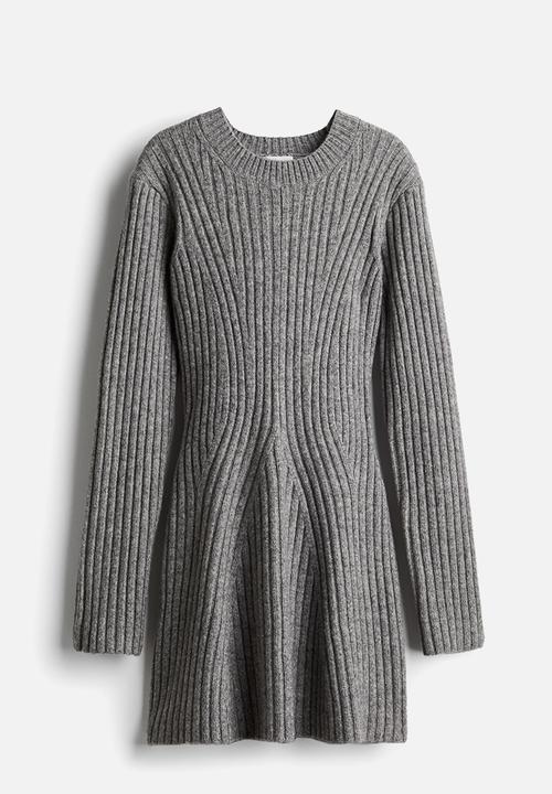 H&M - Rib-knit dress - grey marl 