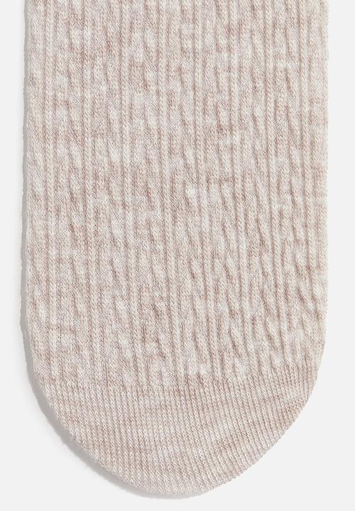 H&M - Cable-knit tights - light beige marl