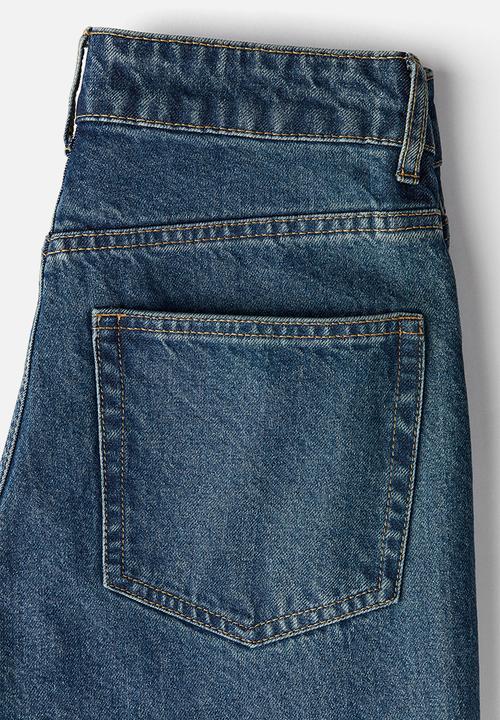 H&M - Rhinestone-embellished jeans - denim blue