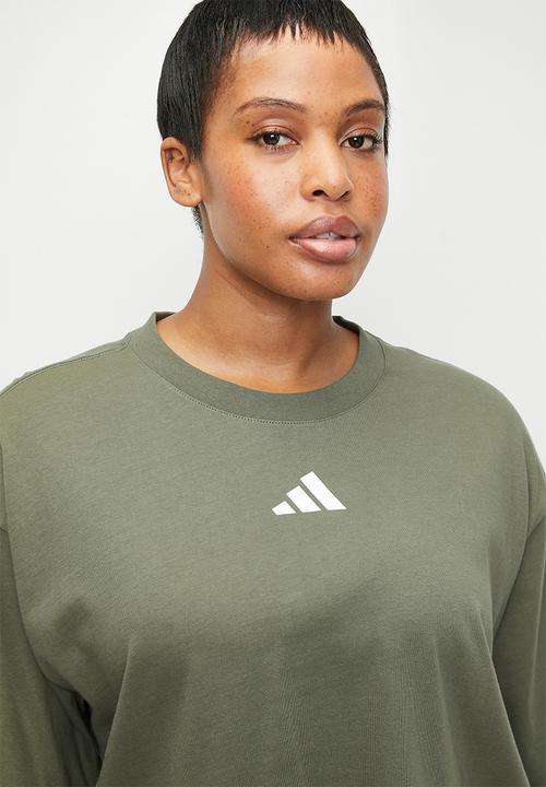 adidas Performance - Plus W 3S Sj Tlr T- olive Strata/White