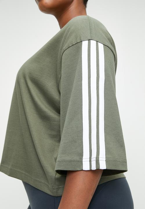 adidas Performance - Plus W 3S Sj Tlr T- olive Strata/White