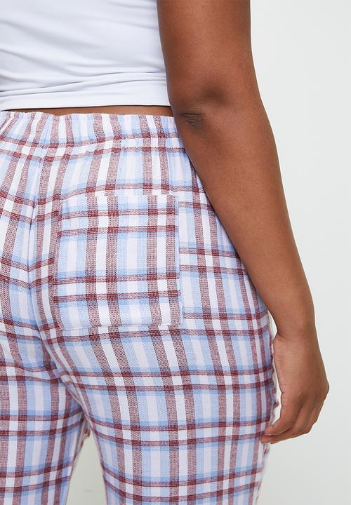Cotton On - Plus Flannel Wide Leg Pant - Pink Evie Check