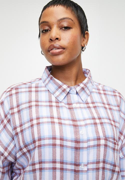 Cotton On - Plus Flannel Boyfriend Long Sleeve Shirt - Pink Evie Check
