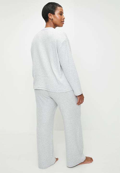 Cotton On - Plus Pointelle Long Sleeve Sleep Set - Grey Marle