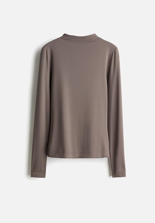 H&M - Turtleneck microfibre top - greige